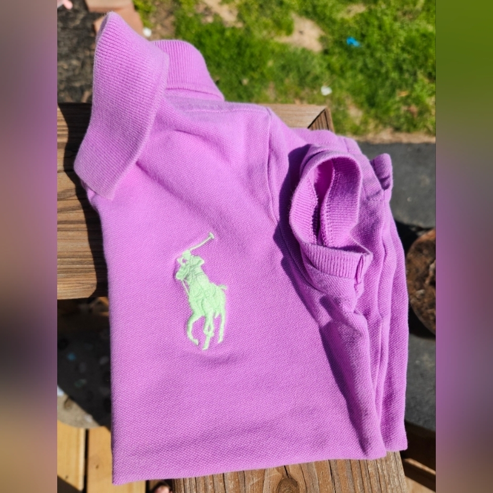 Polo by Ralph Lauren Lilac Polo  Green Pony, Girl Size 7
